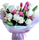 White Roses & Pink Tulips