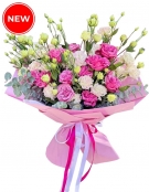 Eustoma - in pink tone. 9 sizes