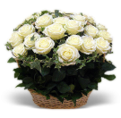 White Roses Memorial Basket