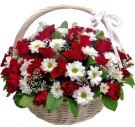 Red Roses & Dasies Basket, 4 sizes