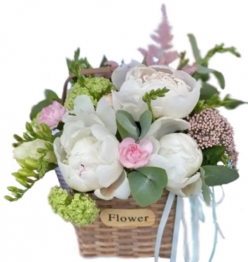 Spring Peonies Basket
