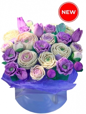 Біло-бузковий мікс з шоколаду, 3 розмiри