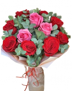 Pink in Red. From 11 to 101 Roses